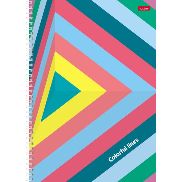 Тетрадь 80л А4ф клетка на гребне серия  -Colorful line- , 